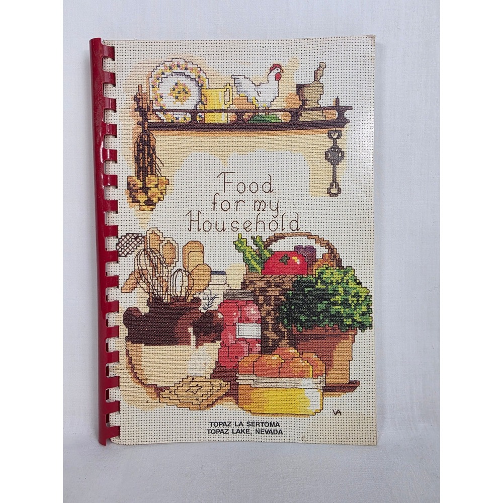 VINTAGE Food for my Household Cookbook Spiral Bound Topaz Lake Nevada La Sertoma
